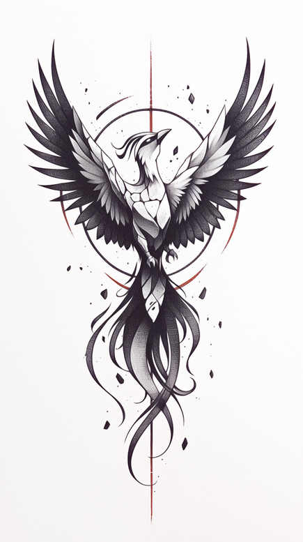 phoenix tattoo design ideas Surrealism shimmering forms power for side