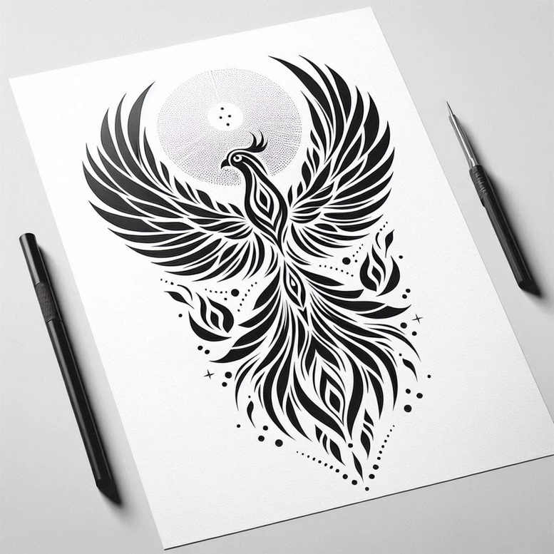 phoenix tattoo design ideas Surrealism bizarre return shows courage