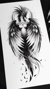 phoenix tattoo design ideas Surrealism phantom transformation symbol embodying courage