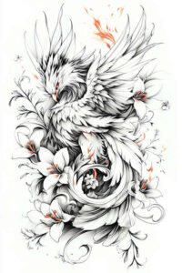 phoenix tattoo design ideas Surrealism ethereal transformation symbol for inner arm