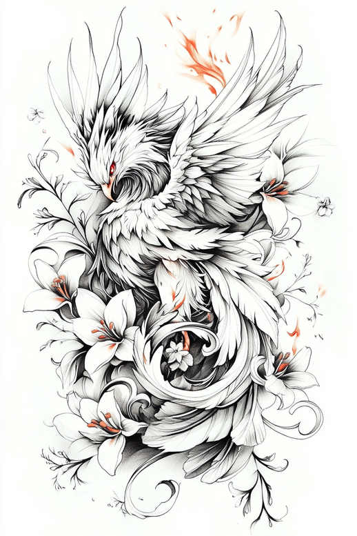 phoenix tattoo design ideas Surrealism ethereal transformation symbol for inner arm