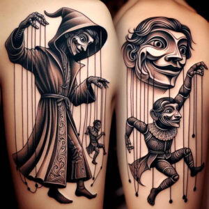 puppet-theater-realism-naturalistic-for-shoulder – tattoo design ideas free ai generated – Gallery: puppets-inkby-ai