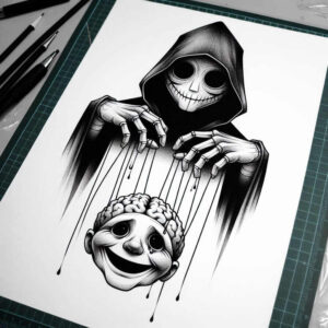 puppets-with-colors-neotraditional-layered-color-for-lower-leg – tattoo design ideas free ai generated – Gallery: puppets-inkby-ai