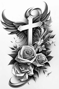 3d-rose-tattoo – tattoo design ideas free ai generated – discreet – for-sternum – Gallery: roses-inkby-ai