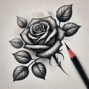 colorful-rose-tattoo – tattoo design ideas free ai generated – essential-lines – for-inner-arm – Gallery: roses-inkby-ai
