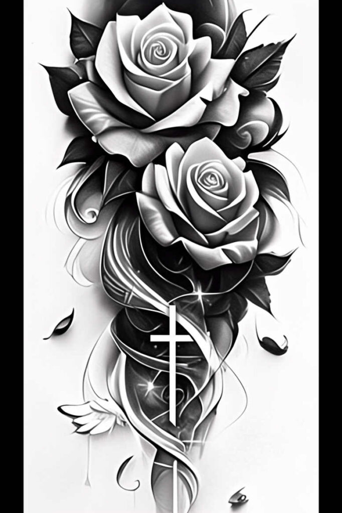 delicate-rose-tattoo – tattoo design ideas free ai generated – micro-design – for-upper-arm – Gallery: roses-inkby-ai
