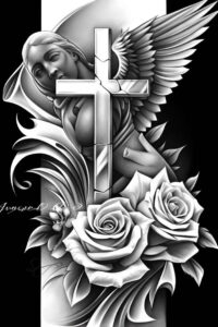 energy-rose-tattoo – tattoo design ideas free ai generated – plain-tattoo – for-wrist – Gallery: roses-inkby-ai