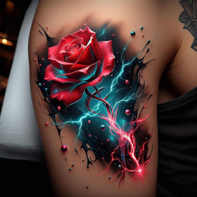 fine-line-rose-tattoo – tattoo design ideas free ai generated – clean-stroke – for-side-torso – Gallery: roses-inkby-ai