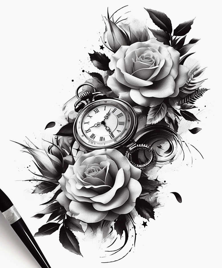for-women – tattoo design ideas free ai generated – slender – for-neck – Gallery: roses-inkby-ai