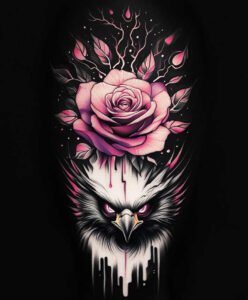 harmony-symbol-rose-tattoo – tattoo design ideas free ai generated – whisper-line – for-triceps – Gallery: roses-inkby-ai