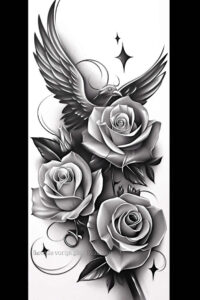 love-symbol-rose-tattoo – tattoo design ideas free ai generated – clean-stroke – for-stomach – Gallery: roses-inkby-ai