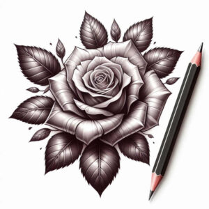 neotraditional-rose-tattoo – tattoo design ideas free ai generated – pure-motif – for-ankle – Gallery: roses-inkby-ai