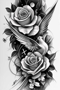 protection-symbol-rose-tattoo – tattoo design ideas free ai generated – iconic – for-foot – Gallery: roses-inkby-ai