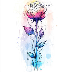 rose-artistic-tattoo – tattoo design ideas free ai generated – dotwork – for-back-of-neck – Gallery: roses-inkby-ai