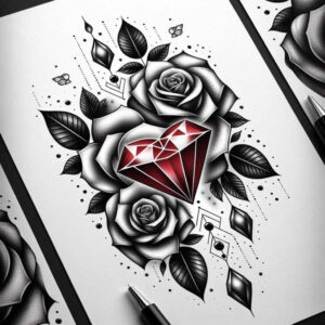 rose-artistic-tattoo – tattoo design ideas free ai generated – petite – for-ankle – Gallery: roses-inkby-ai