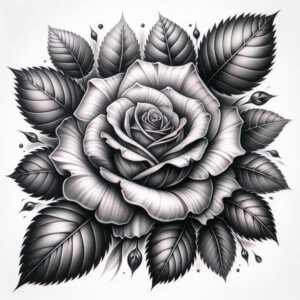 rose-colorful-tattoo – tattoo design ideas free ai generated – pure-outline – for-outer-arm – Gallery: roses-inkby-ai