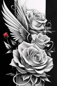 rose-detailed-tattoo – tattoo design ideas free ai generated – abstract – for-triceps – Gallery: roses-inkby-ai