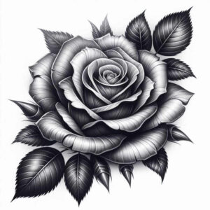 rose-fine-line-tattoo – tattoo design ideas free ai generated – discreet – for-side-torso – Gallery: roses-inkby-ai