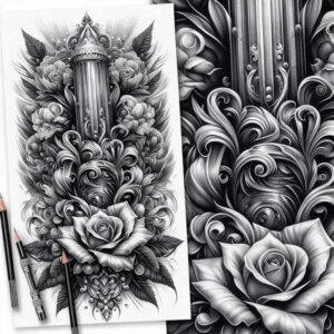 rose-mystical-tattoo – tattoo design ideas free ai generated – plain – for-hand – Gallery: roses-inkby-ai