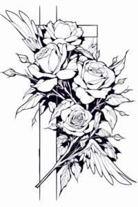 rose-natural-look-tattoo – tattoo design ideas free ai generated – minimalist-script – for-behind-ear – Gallery: roses-inkby-ai