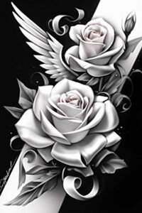 rose-ornamental-tattoo – tattoo design ideas free ai generated – delicate – for-upper-arm – Gallery: roses-inkby-ai