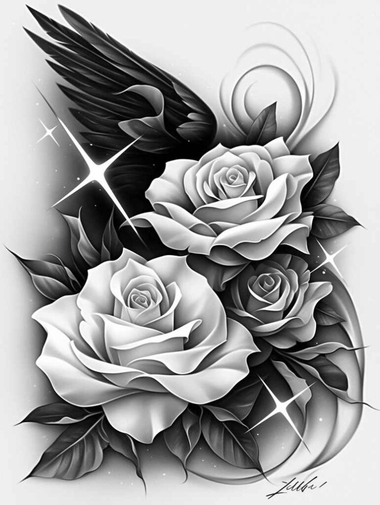 rose-tattoo – tattoo design ideas free ai generated – subtle-motif – for-hand – Gallery: roses-inkby-ai