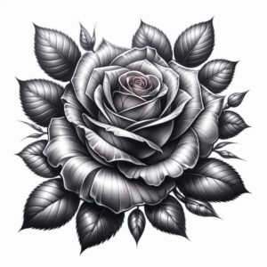 rose-traditional-tattoo – tattoo design ideas free ai generated – quiet – for-sternum – Gallery: roses-inkby-ai