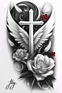 shadow-and-light-rose-tattoo – tattoo design ideas free ai generated – essential-lines – for-heel – Gallery: roses-inkby-ai
