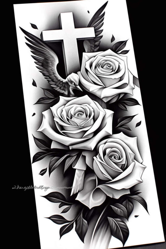shadow-and-light-rose-tattoo – tattoo design ideas free ai generated – micro-tattoo – for-lower-back – Gallery: roses-inkby-ai