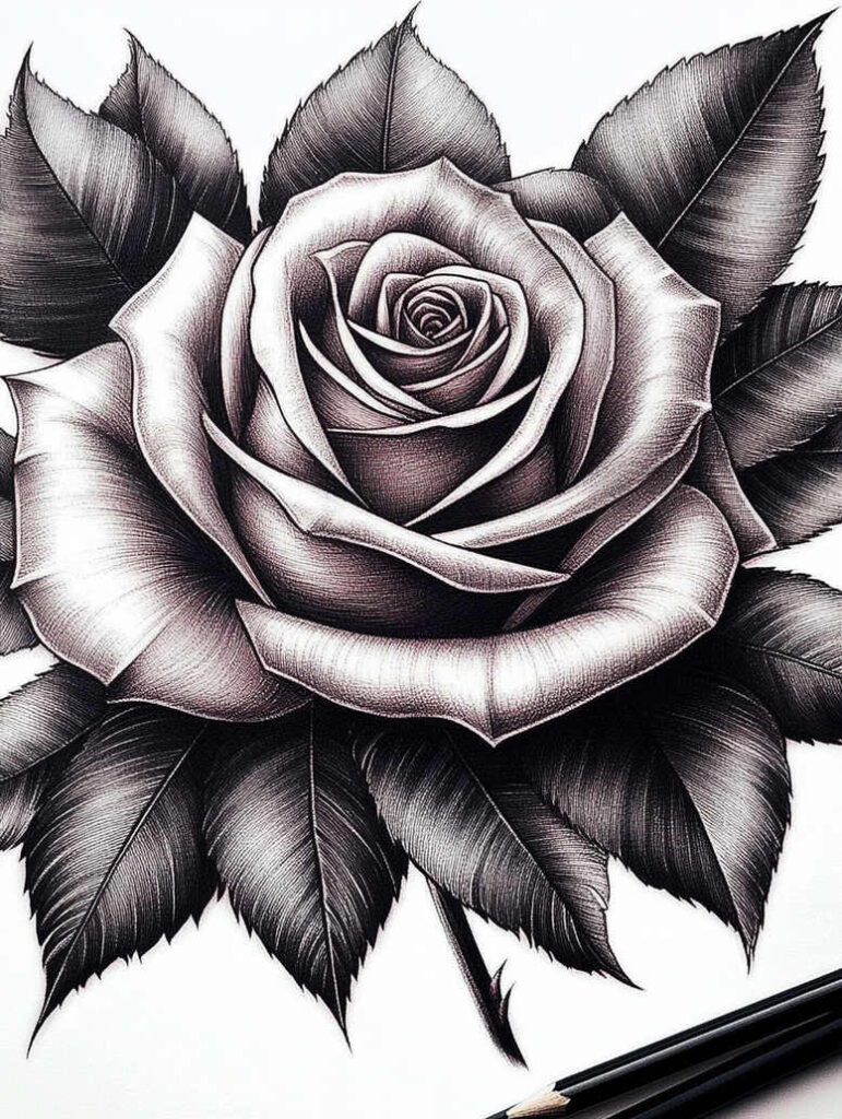 spiritual-rose-tattoo – tattoo design ideas free ai generated – basic – for-back-of-neck – Gallery: roses-inkby-ai