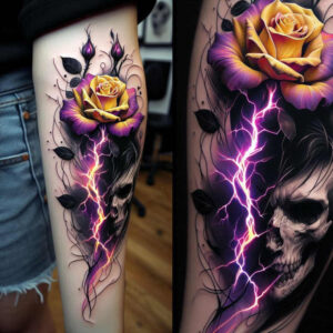 spiritual-rose-tattoo – tattoo design ideas free ai generated – soft-curve – for-side – Gallery: roses-inkby-ai