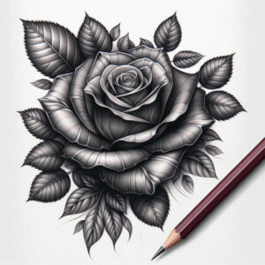 symbolic-rose-tattoo – tattoo design ideas free ai generated – pristine – for-hip – Gallery: roses-inkby-ai