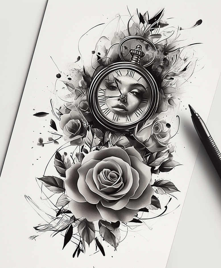 roses tattoo design ideas Realism hyper-realistic beauty and pain courage and power