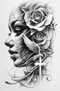 roses tattoo design ideas enhanced color blooming for upper arm