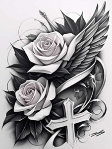 roses tattoo design ideas vivid gradients blooming heart for thigh