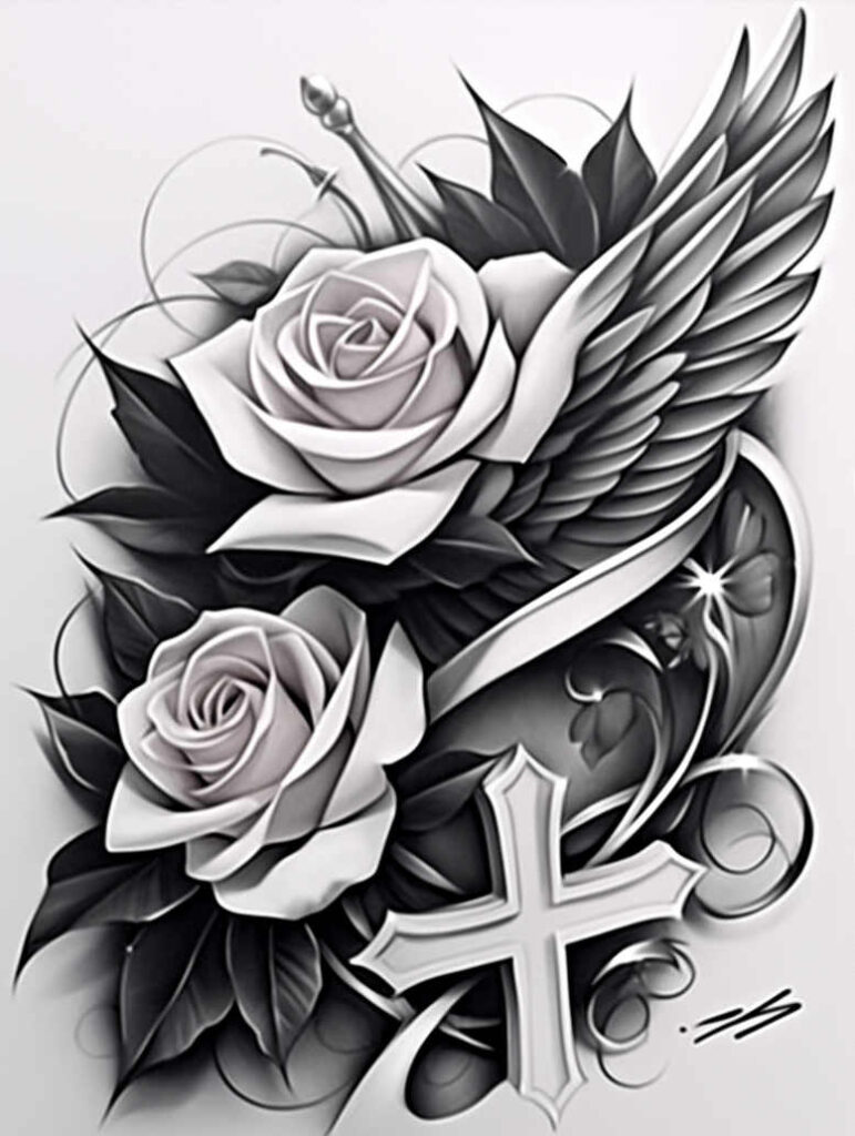 roses tattoo design ideas vivid gradients blooming heart for thigh