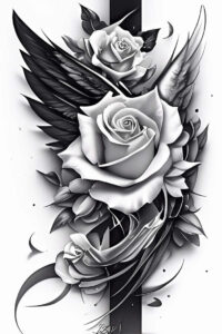 roses tattoo design ideas precise lines blooming meaning endurance
