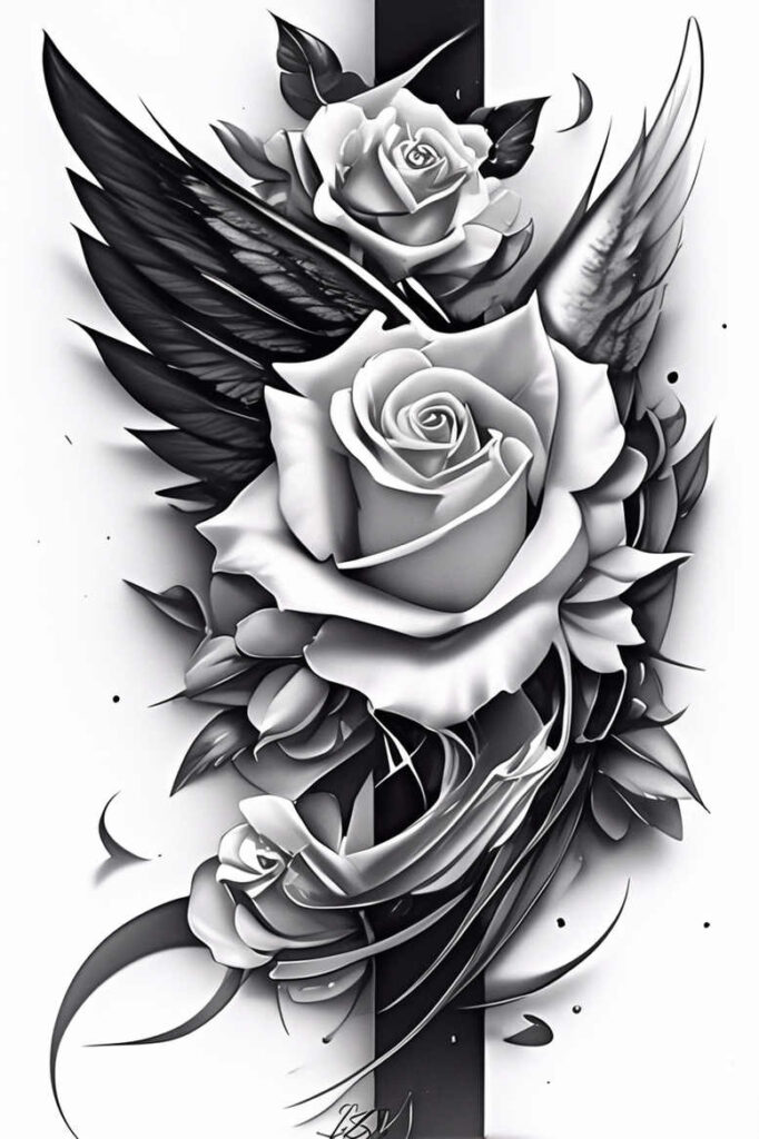 roses tattoo design ideas precise lines blooming meaning endurance