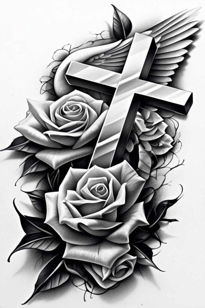 roses tattoo design ideas Realism crisp detail delicate stem for stomach