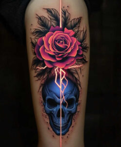 roses tattoo design ideas Surrealism distorted reality delicate stem represents courage
