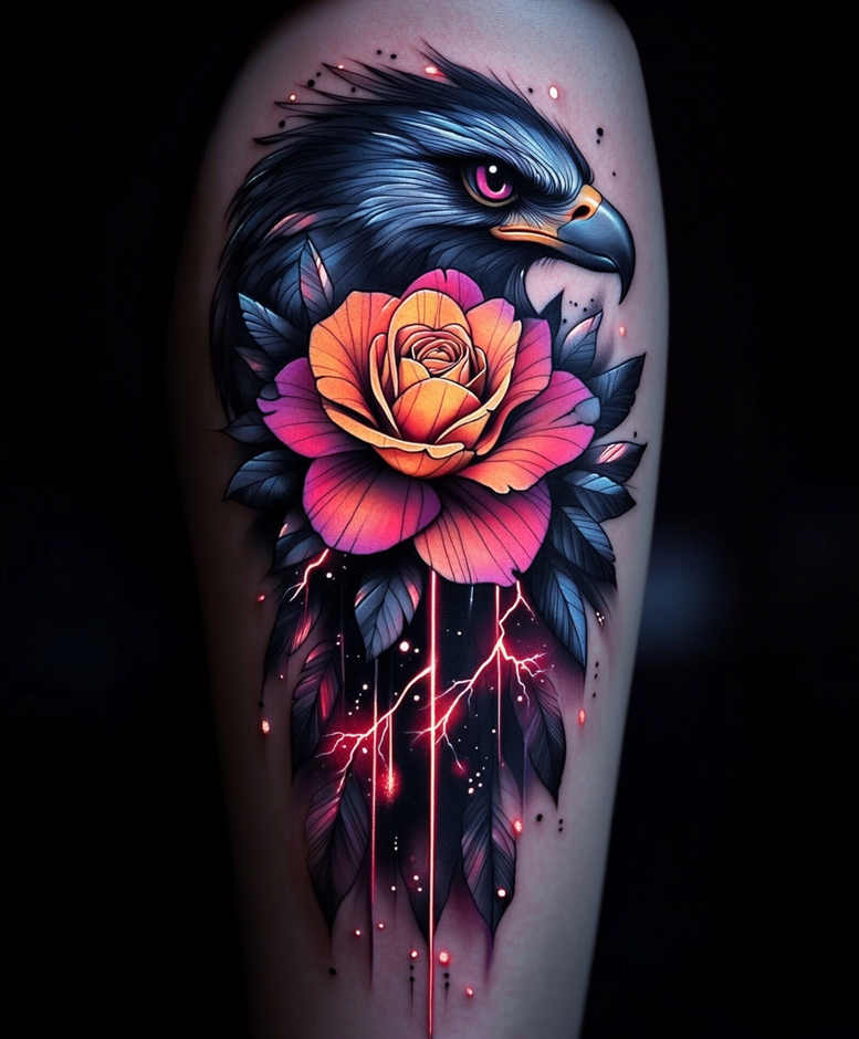 roses tattoo design ideas Surrealism ethereal glow elegance for back of neck