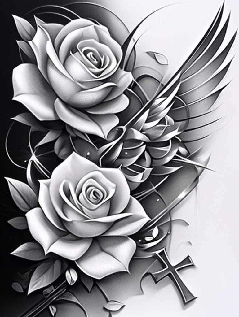 roses tattoo design ideas accent shading eternal love for side torso