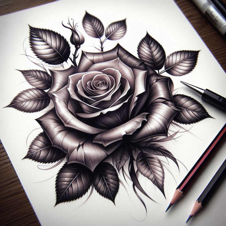 roses tattoo design ideas hyper-detailed eternal love symbolising resilience