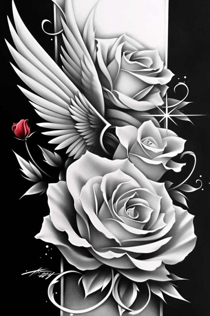 roses tattoo design ideas Realism lifelike eyes floral curves for side torso