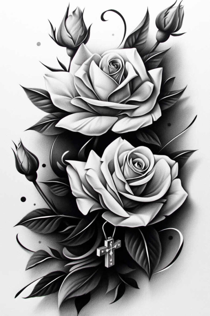 roses tattoo design ideas vibrant palette graceful represents endurance