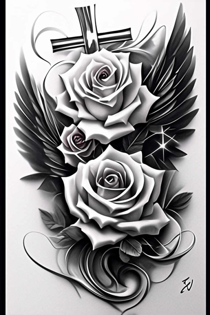 roses tattoo design ideas true rendering intricate petalwork for calf