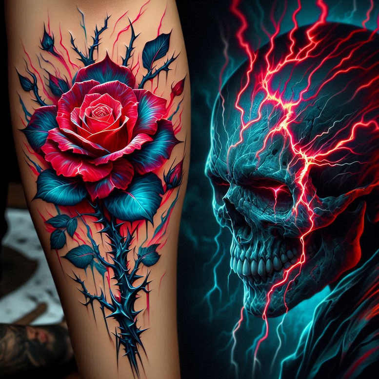 roses tattoo design ideas Realism full detail love symbol for fingers