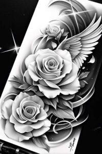 roses tattoo design ideas rich shading red bloom represents perseverance