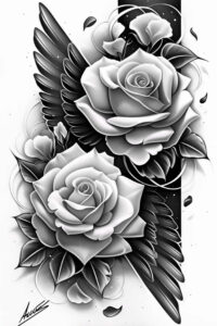 roses tattoo design ideas spectral hues thorn strength and power
