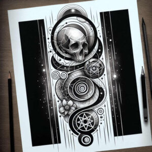 artistic-detail-skull-tattoo – tattoo design ideas free ai generated – odd – for-collarbone – Gallery: skulls-inkby-ai